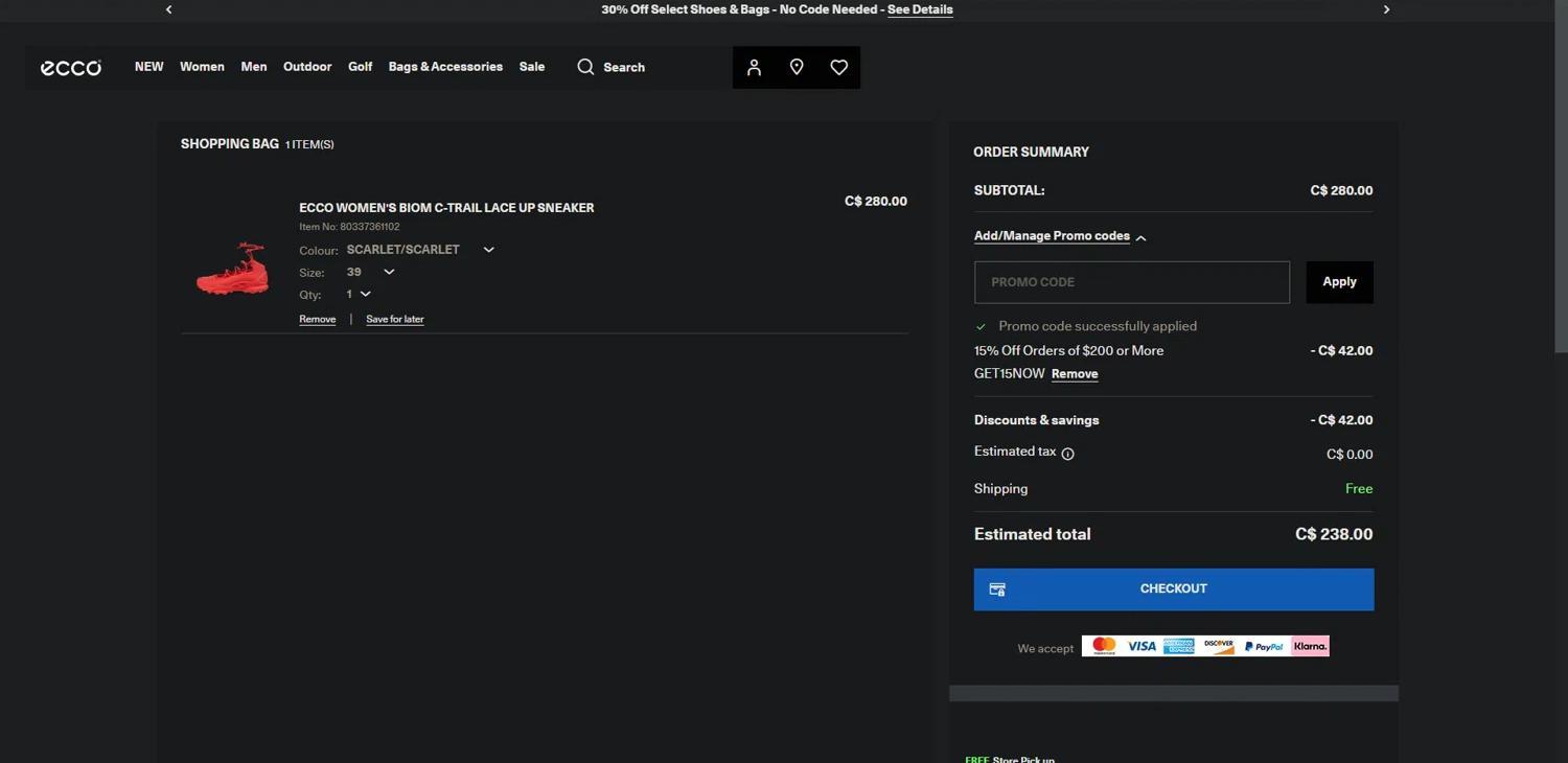 How to apply Ecco US coupon code